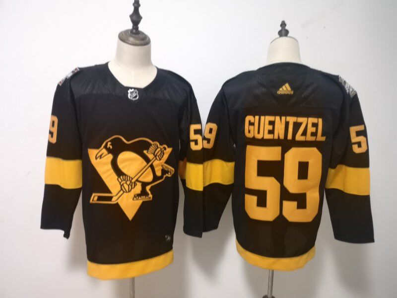 Men Pittsburgh Penguins #59 Guentzel Black Adidas Third Edition Adult NHL Jersey